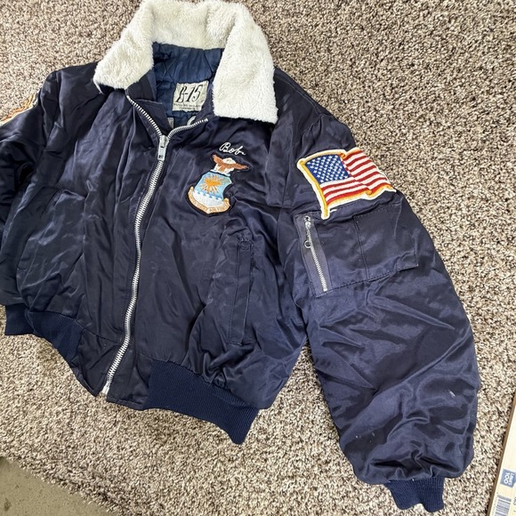 Vintage B-15 U.S. Air Force Bomber Jacket Massachusetts Patch Small - Picture 2 of 12